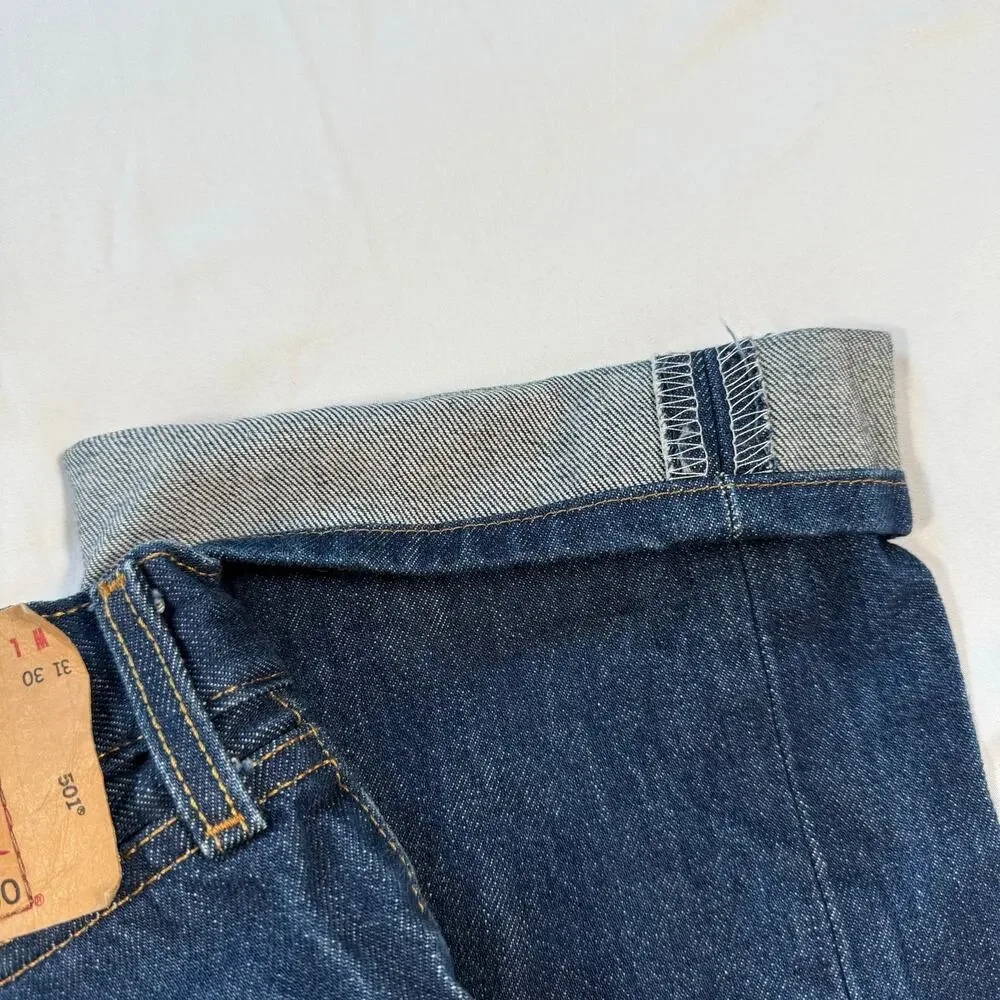 Levi's 501 Jeans Mens 31x30 Dark Wash Button Fly Straight Leg 100% Cotton